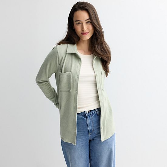  Women's Sonoma Goods For Life® Knit Plaid Shirt