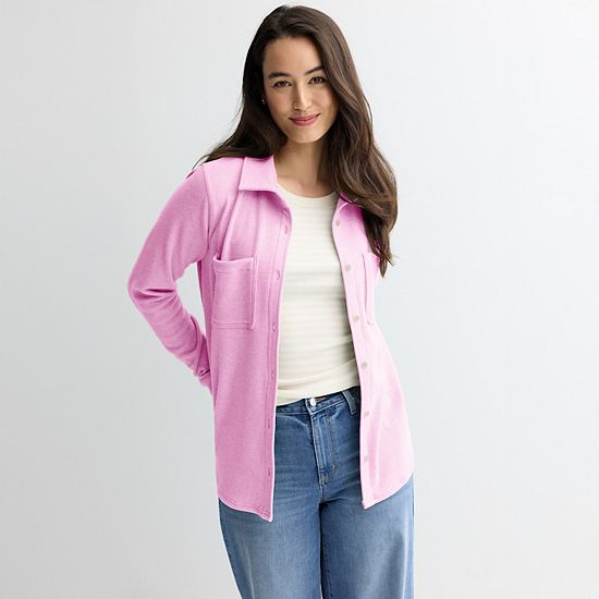  Women's Sonoma Goods For Life® Knit Plaid Shirt