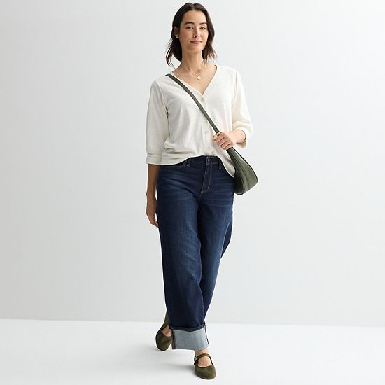  Women's Sonoma Goods For Life® Puff Sleeve Button Front Top