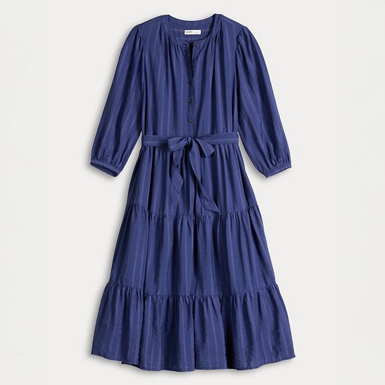  Women's Sonoma Goods For Life® Three-Quarter Sleeve Midi Dress