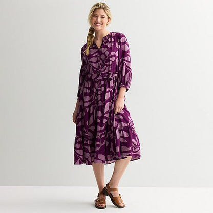  Women's Sonoma Goods For Life® Three-Quarter Sleeve Midi Dress