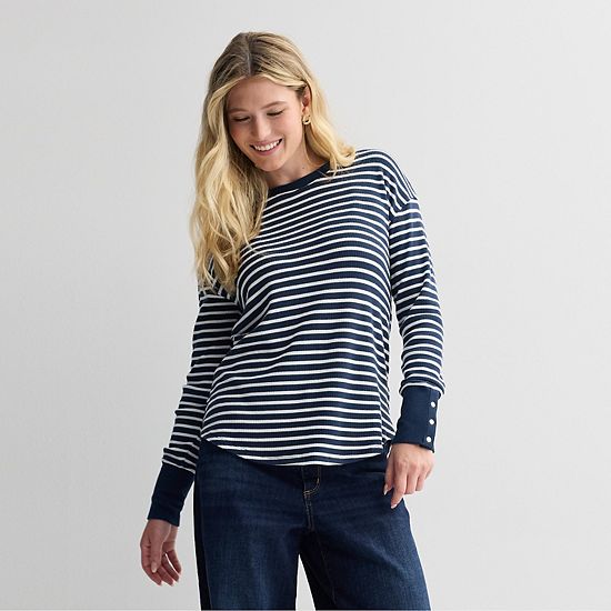  Petite Sonoma Goods For Life® Cozy Waffle Pullover