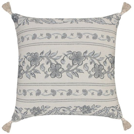  Sonoma Goods For Life® Blue Ivory Floral Woven Throw Pillow
