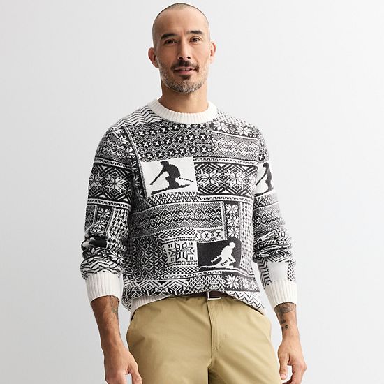  Men's Sonoma Goods For Life® Fairisle Patchwork Crew