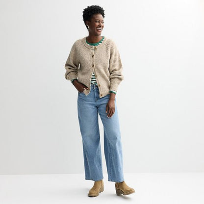  Women's Sonoma Goods For Life® Mid Rise Wide Leg Seamed Jeans