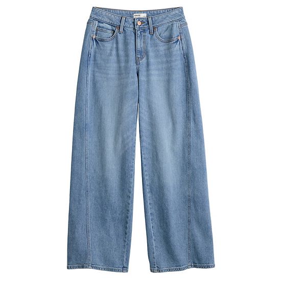  Women's Sonoma Goods For Life® Mid Rise Wide Leg Seamed Jeans
