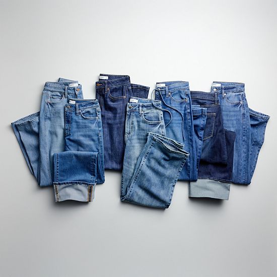  Women's Sonoma Goods For Life® Mid Rise Wide Leg Seamed Jeans