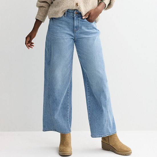  Women's Sonoma Goods For Life® Mid Rise Wide Leg Seamed Jeans