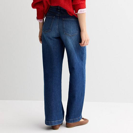  Women's Sonoma Goods For Life® Relaxed Mid Rise Wide Leg Jeans