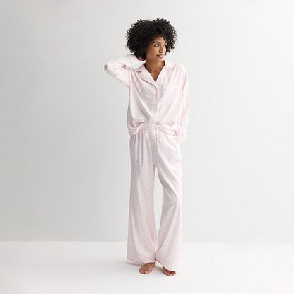  Women's Sonoma Goods For Life® Woven Notch 2-pc. Pajama Top & Pajama Bottoms Set