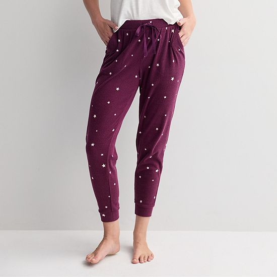 Women's Sonoma Goods For Life® Ribbed Cuffed Holiday Pajama Pants