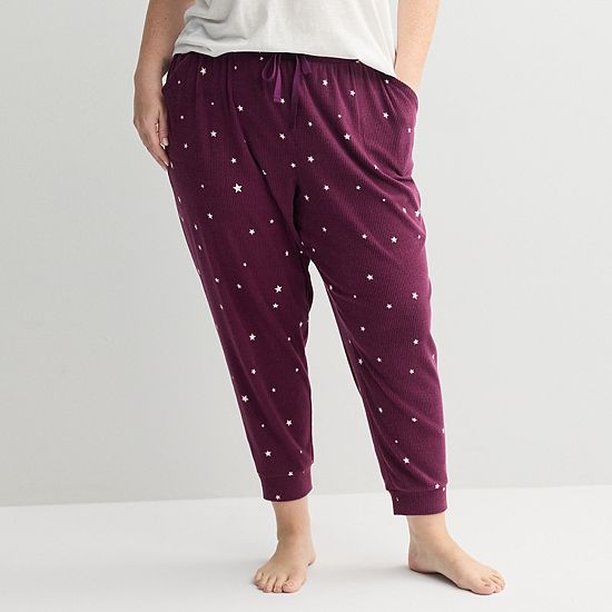  Plus Size Sonoma Goods For Life® Ribbed Cuffed Pajama Pants