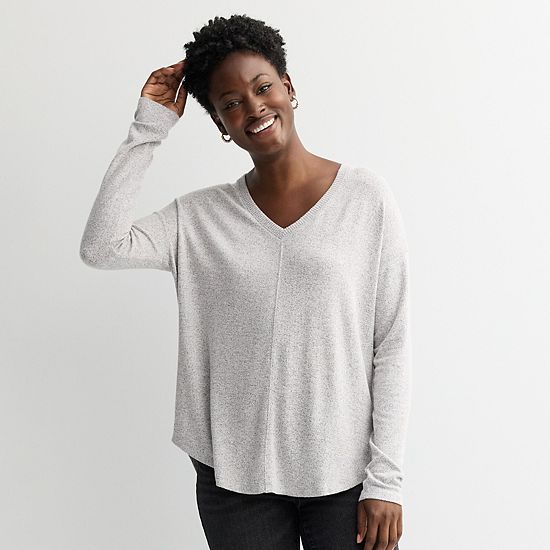  Women's Sonoma Goods For Life® Cozy V-Neck Tunic Tee