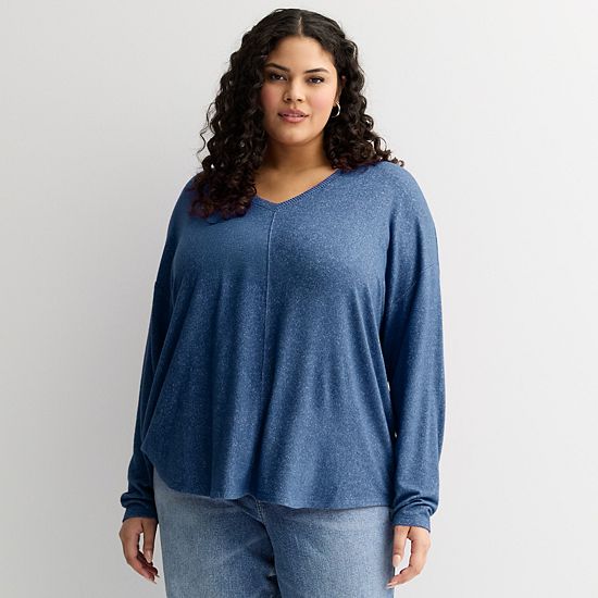  Plus Size Sonoma Goods For Life® Cozy V-Neck Long Sleeve Tunic