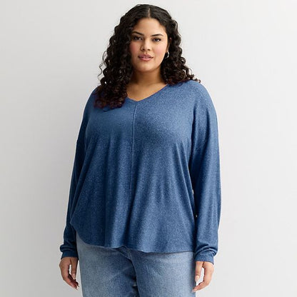  Plus Size Sonoma Goods For Life® Cozy V-Neck Long Sleeve Tunic