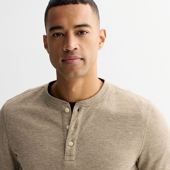  Men's Sonoma Goods For Life® Supersoft Double-Knit Henley Top