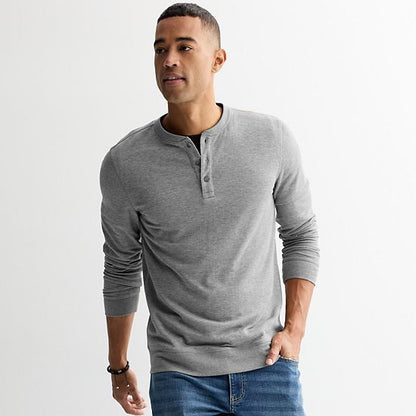  Men's Sonoma Goods For Life® Supersoft Double-Knit Henley Top