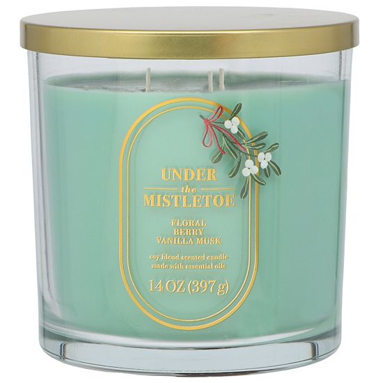  Sonoma Goods For Life® Under The Mistletoe Floral Berry Vanilla Musk 14-oz. Large Candle Jar